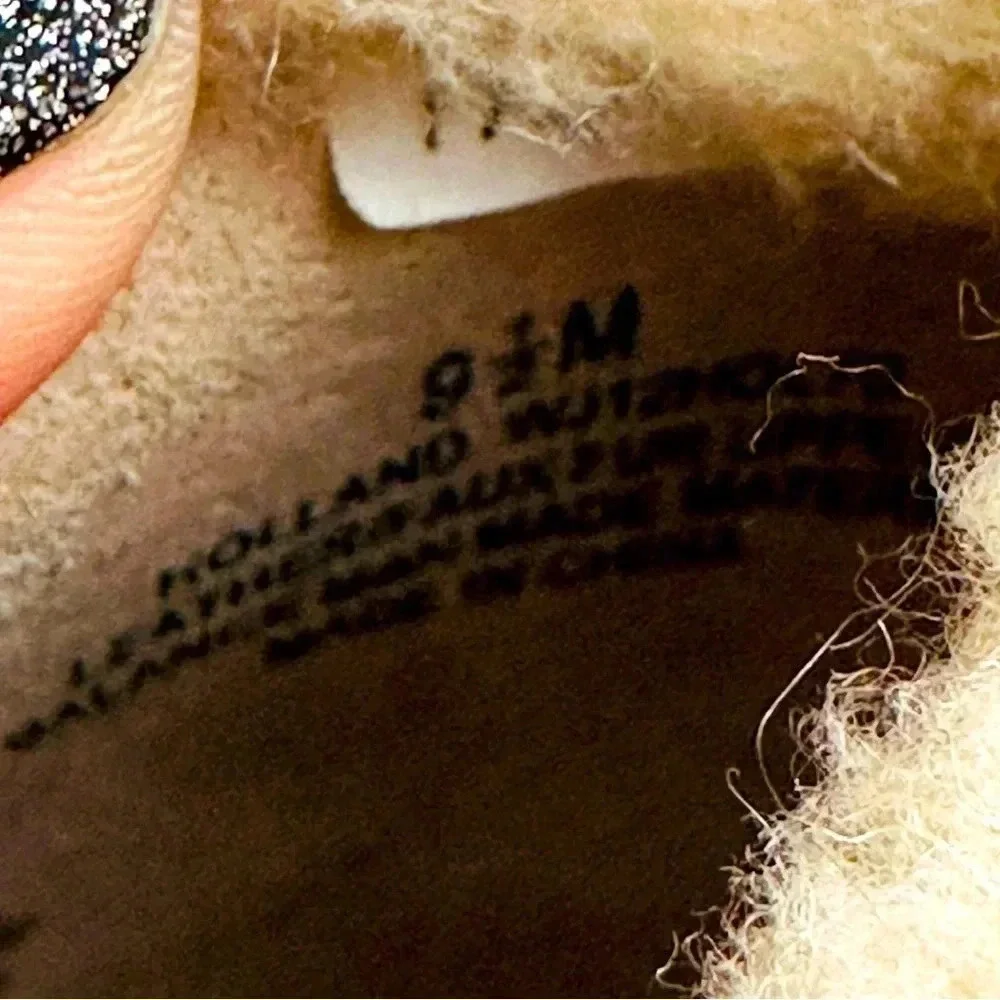 Jambu Holland Black Leather Sherpa Fur Trim Booties